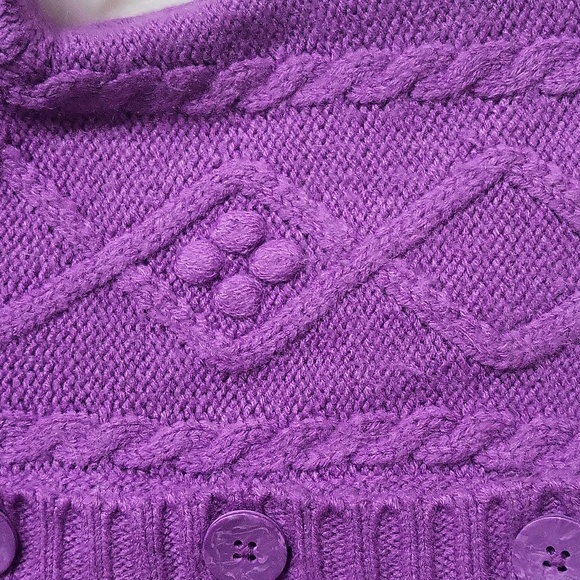 CHILDREN'S PLACE Baby girl's shawl neck purple button-down sweater size 24 mo - Picture 3 of 5